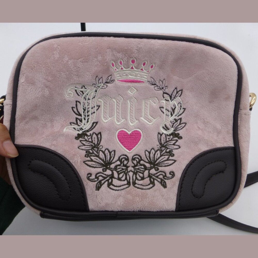 NWT Y2K Juicy Couture Dusty Blush Chocolate Heritage Crossbody Bag